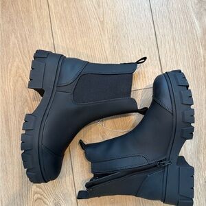 A New Day Black Ankle Boots with Chunky Platform